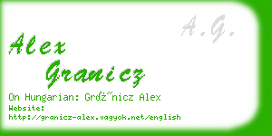 alex granicz business card
